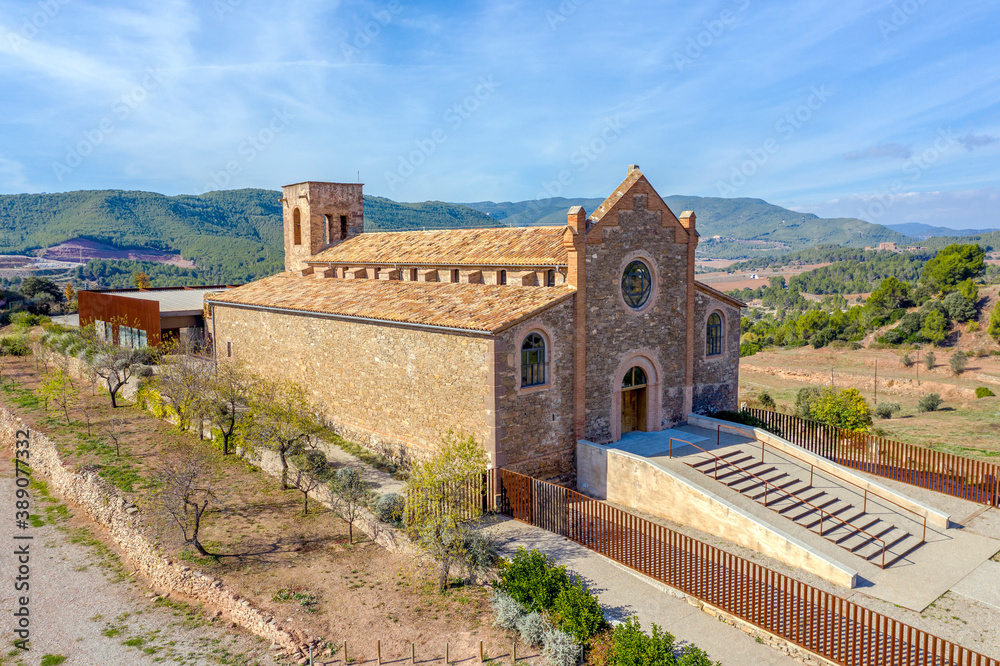 Ancient Church of Sant Sadurni in Callus (Bages) province of Barcelona, Spain.