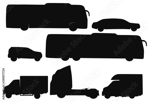 Various vehicles set. vector illustration