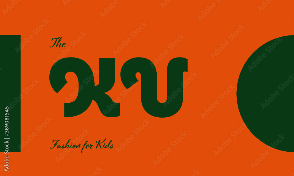 Naklejka premium fashion for kids premade logo initials monogram elegant children alphabet