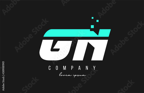 gn g n alphabet letter logo combination in blue and white color. Creative icon design for business and company