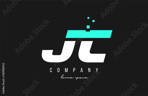 jc j c alphabet letter logo combination in blue and white color. Creative icon design for business and company photo