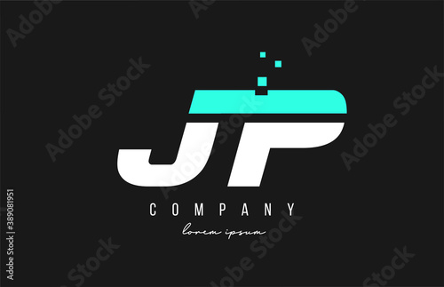 jp j p alphabet letter logo combination in blue and white color. Creative icon design for business and company