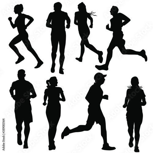 running was also associated with a 30 per cent lower risk of death from cardiovascular disease according to the study silhouette vector illustration