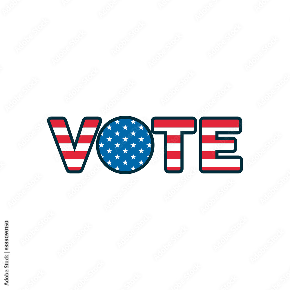 Fototapeta premium vote word election day with usa flag