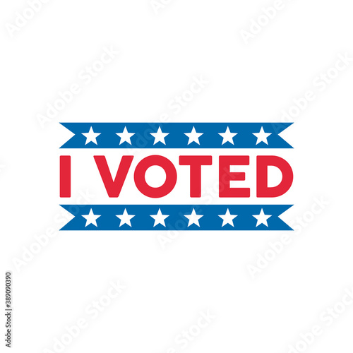 i voted lettering with stars frame