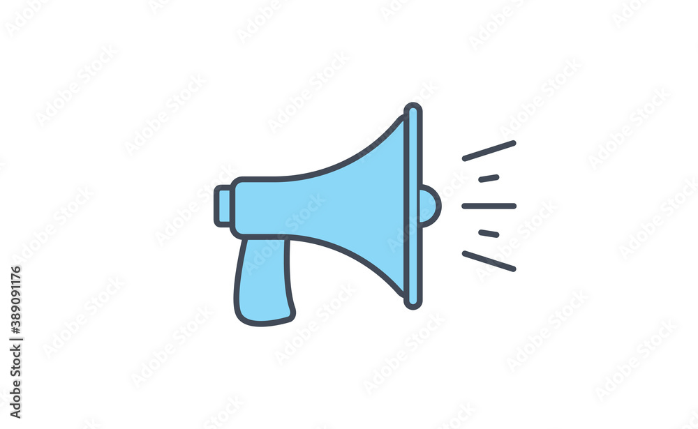 Megaphone linear icon, vector design with editable stroke. Loudspeaker, bullhorn symbol. Megaphone linear icon, vector design with editable stroke. Loudspeaker, bullhorn symbol.