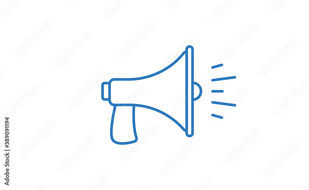 Megaphone linear icon, vector design with editable stroke. Loudspeaker, bullhorn symbol. Megaphone linear icon, vector design with editable stroke. Loudspeaker, bullhorn symbol.
