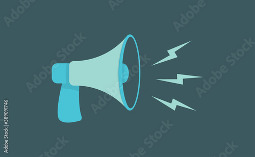 Megaphone, Loudspeaker cartoon vector illustration. Alert and announcement symbol.
