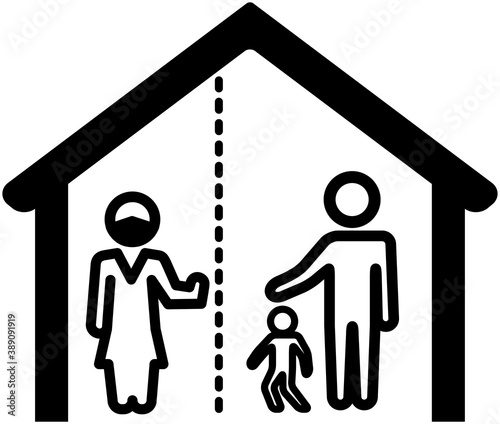Self isolated family member. Vector icon