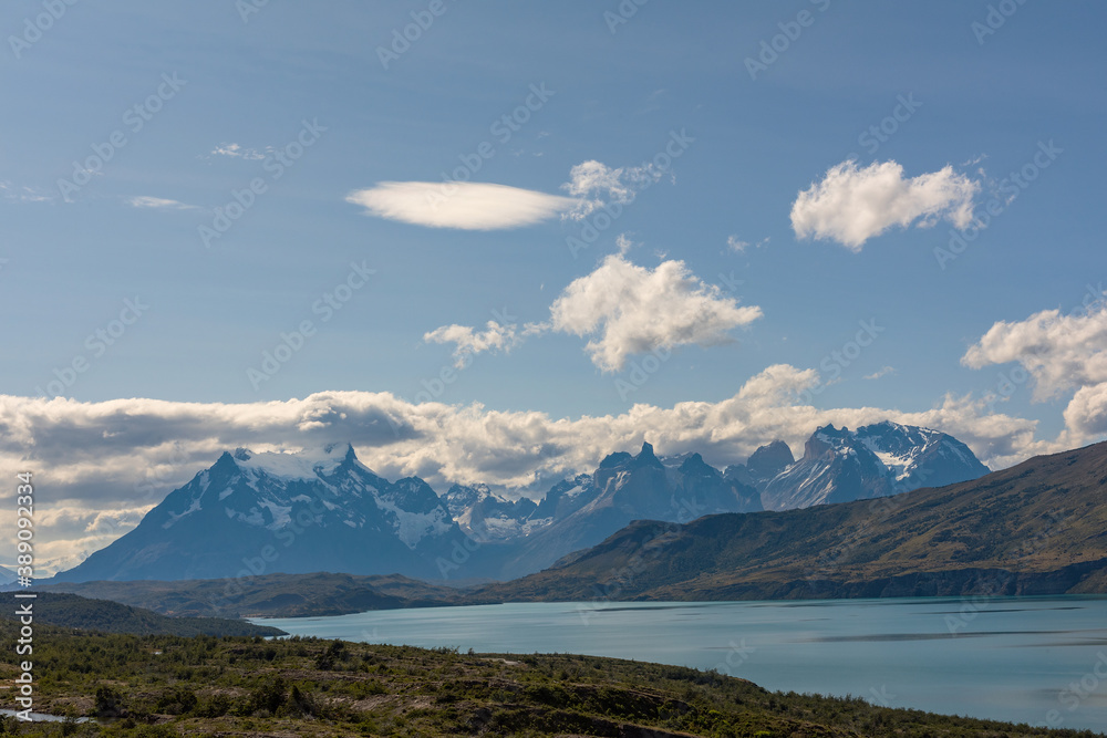 View over the Serrano River in Torres del Paine National Park, Chile