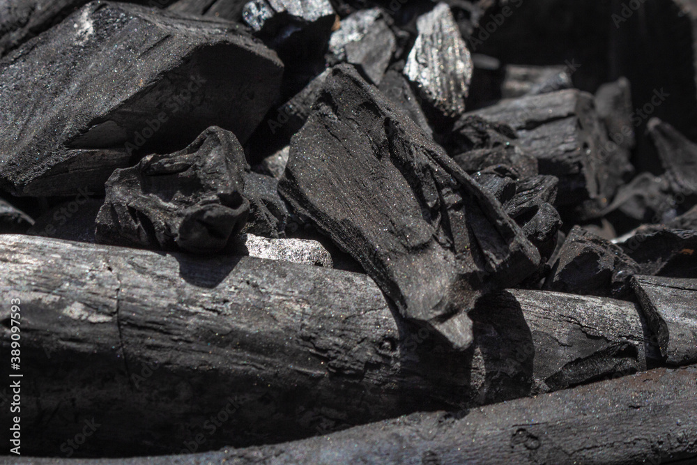 Black charcoal texture background.selective focus Black charcoal texture background.selective focus