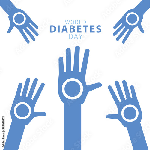 world diabetes day campaign with hands human around