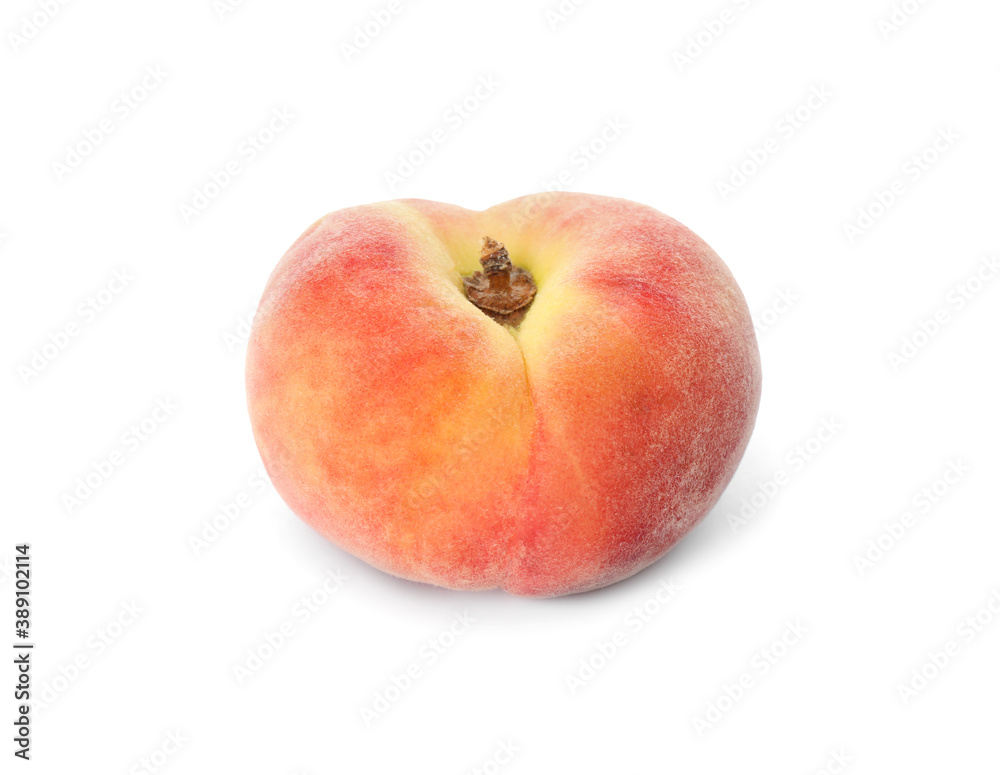 Fresh ripe donut peach isolated on white Fresh ripe donut peach isolated on white