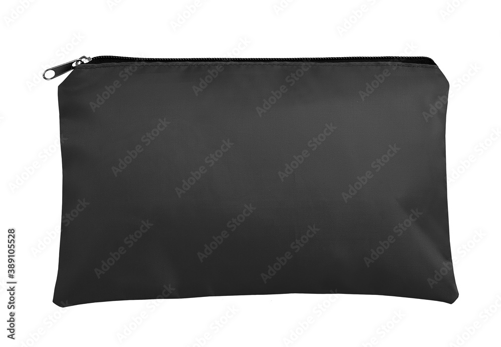 Black toiletry bag isolated on white background Black toiletry bag isolated on white background