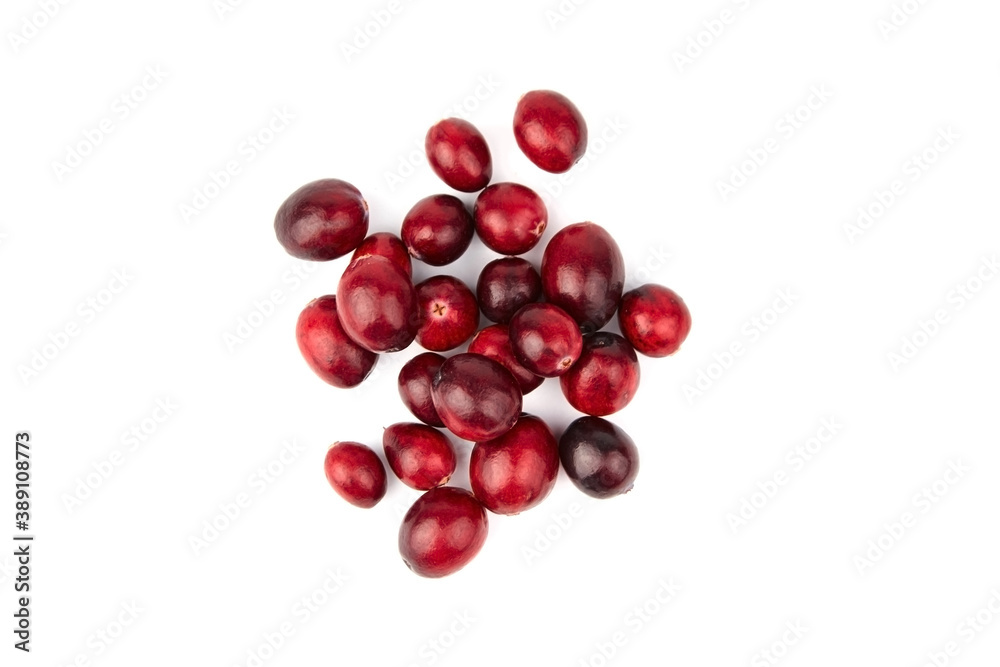 Heap of fresh cranberries isolated on white background Heap of fresh cranberries isolated on white background