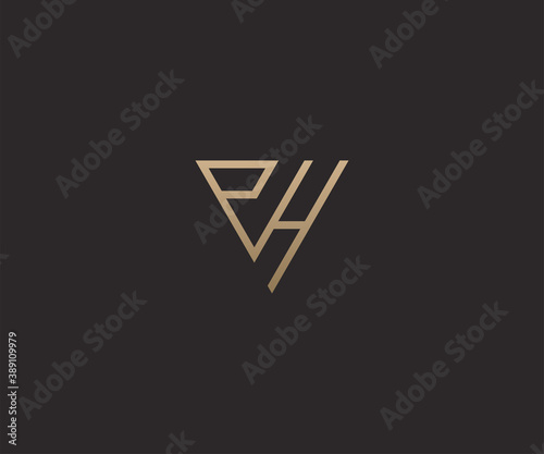 Abstract luxury Letter PH logo design template
