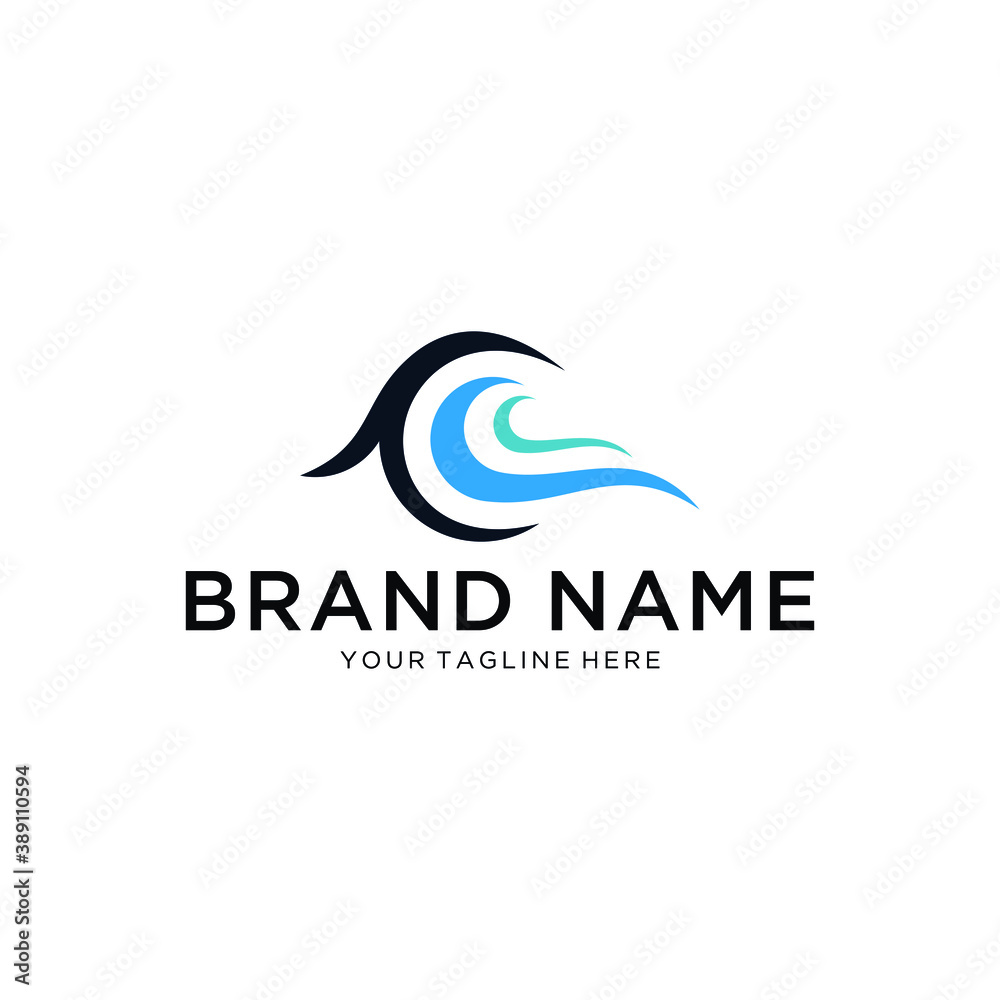 Letter C and Wave Logo Template, Symbol, Icon Letter C and Wave Logo Template, Symbol, Icon