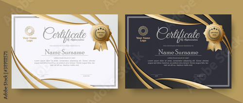 Appreciation certificate best award diploma set