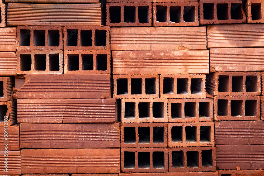 Solid clay bricks used for construction Solid clay bricks used for construction