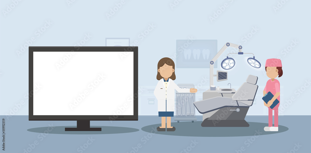 Blank screen monitor in dental clinic Blank screen monitor in dental clinic