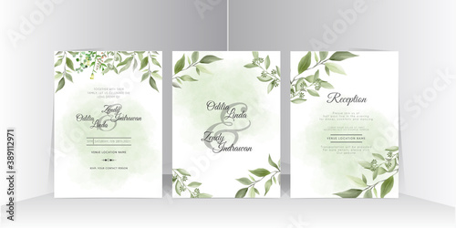 elegant wedding invitation template with beautiful floral design