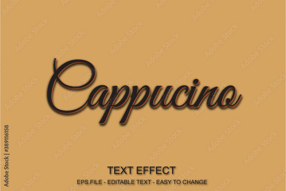 Cappucino  style font effect editable text
