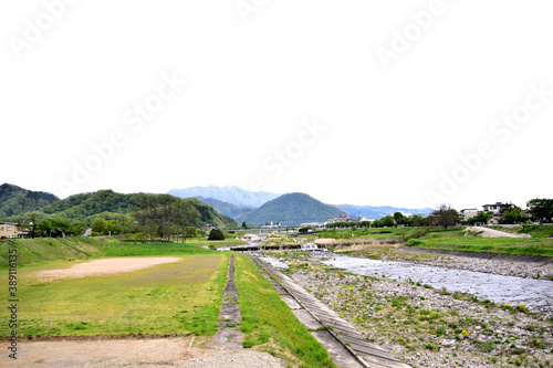 馬見ヶ崎川河川敷 双月橋方面