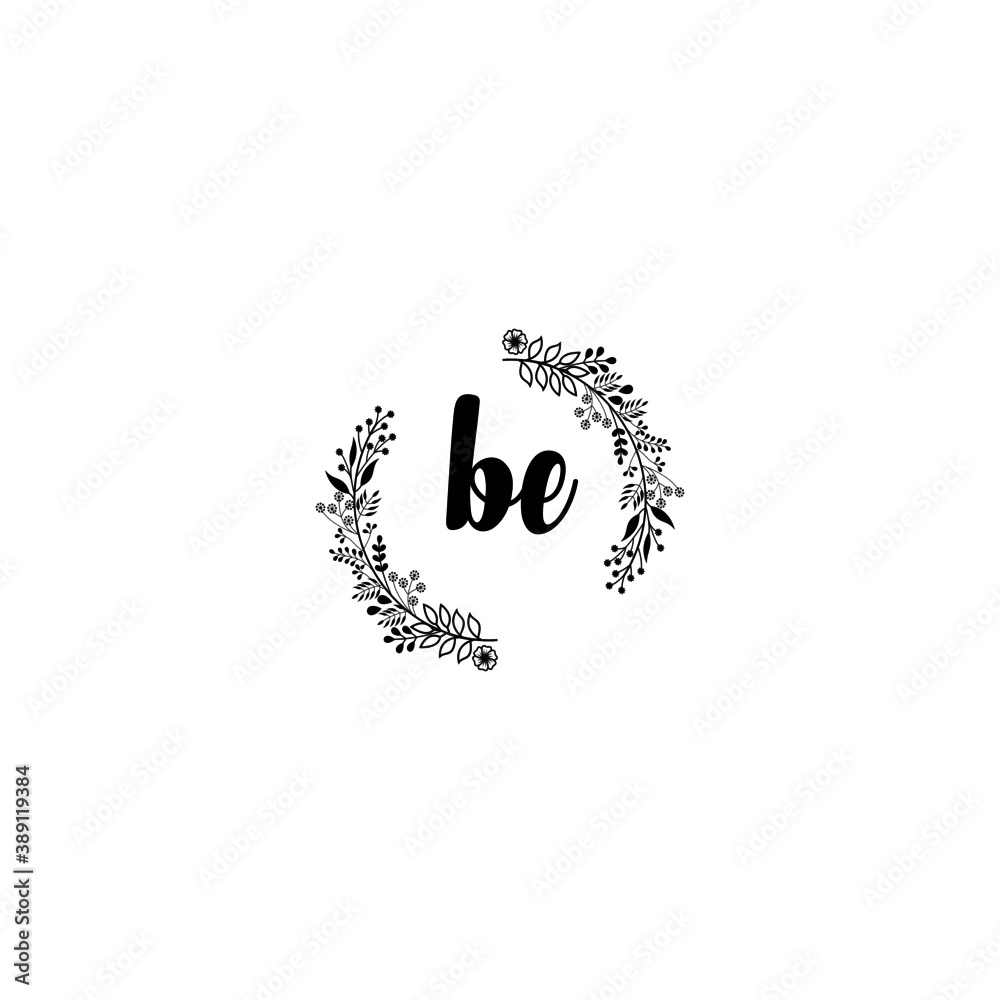 Initial BE Handwriting, Wedding Monogram Logo Design, Modern Minimalistic and Floral templates for Invitation cards Initial BE Handwriting, Wedding Monogram Logo Design, Modern Minimalistic and Floral templates for Invitation cards