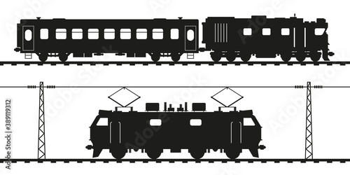 Diesel locomotive, passenger carriage and electric locomotive