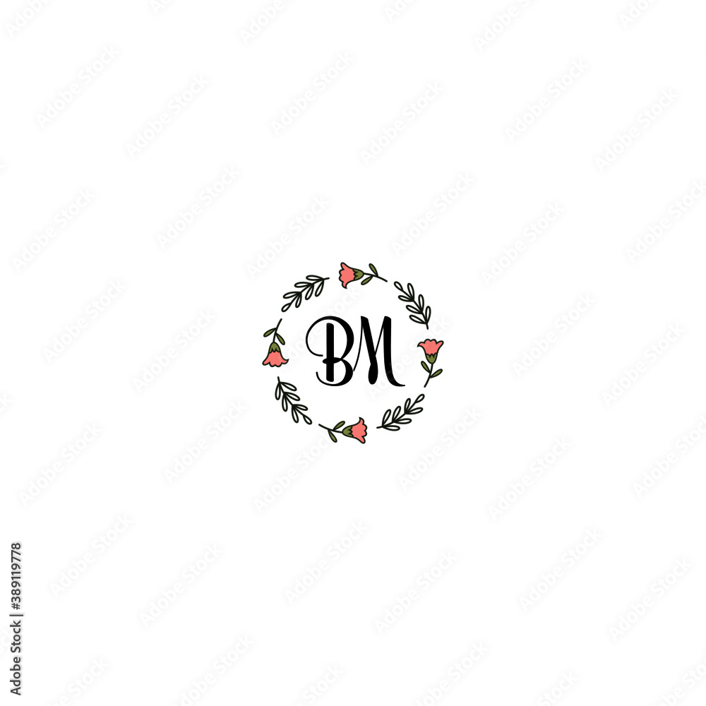 Initial BM Handwriting, Wedding Monogram Logo Design, Modern Minimalistic and Floral templates for Invitation cards Initial BM Handwriting, Wedding Monogram Logo Design, Modern Minimalistic and Floral templates for Invitation cards