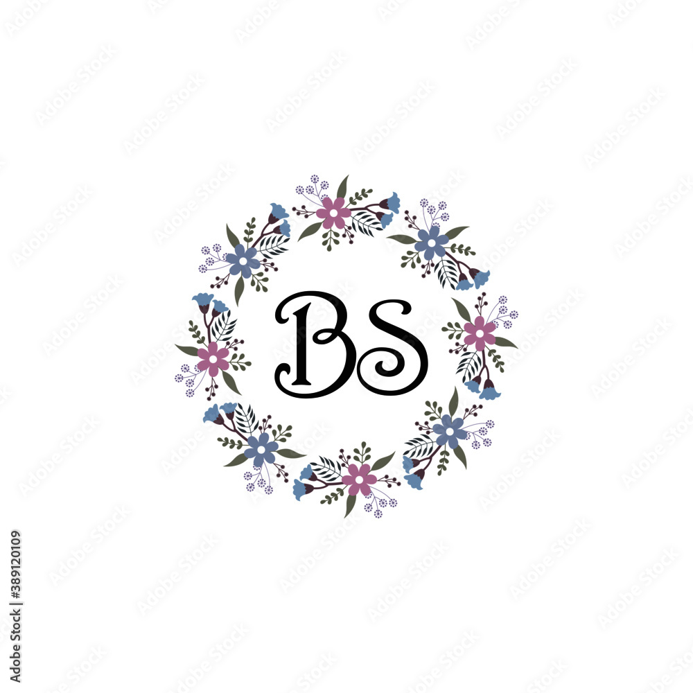 Initial BS Handwriting, Wedding Monogram Logo Design, Modern Minimalistic and Floral templates for Invitation cards Initial BS Handwriting, Wedding Monogram Logo Design, Modern Minimalistic and Floral templates for Invitation cards