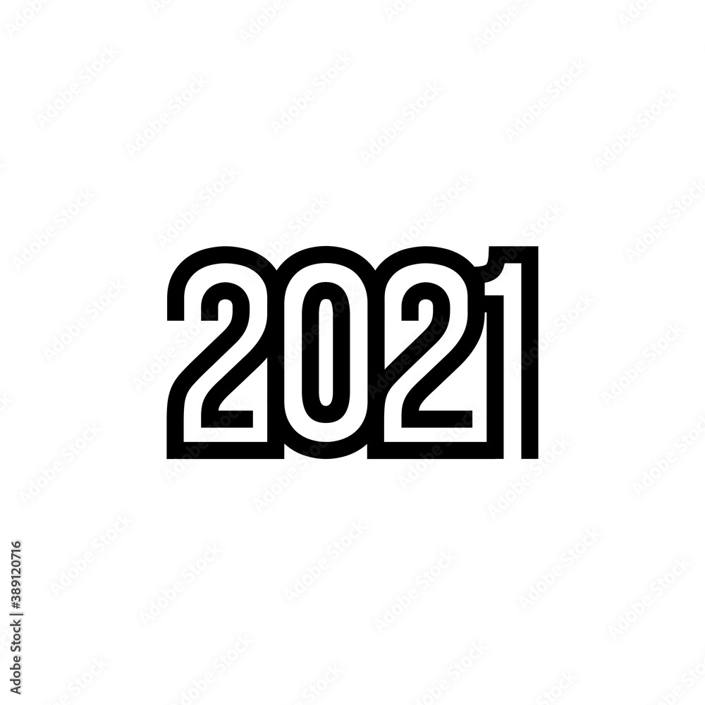 Modern vector graphic of Happy new year , 2021 logo, Perfect for any company or business icon.