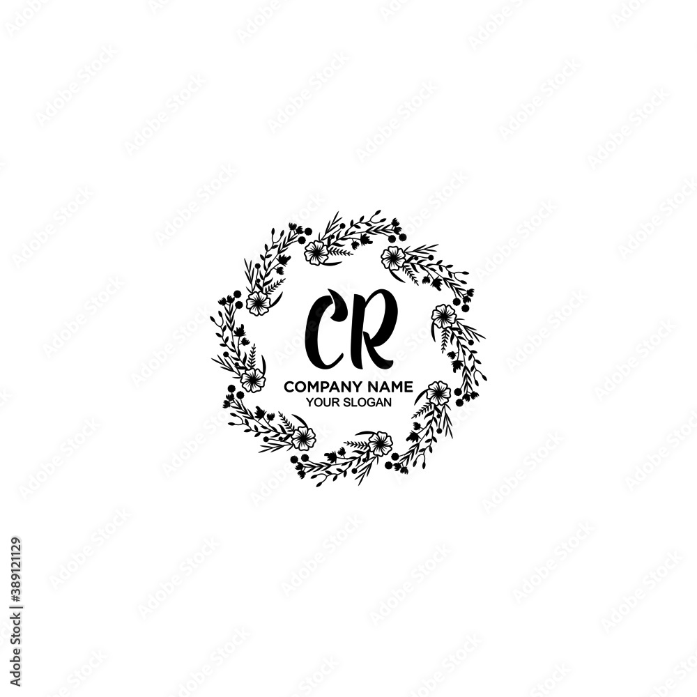 Initial CR Handwriting, Wedding Monogram Logo Design, Modern Minimalistic and Floral templates for Invitation cards Initial CR Handwriting, Wedding Monogram Logo Design, Modern Minimalistic and Floral templates for Invitation cards