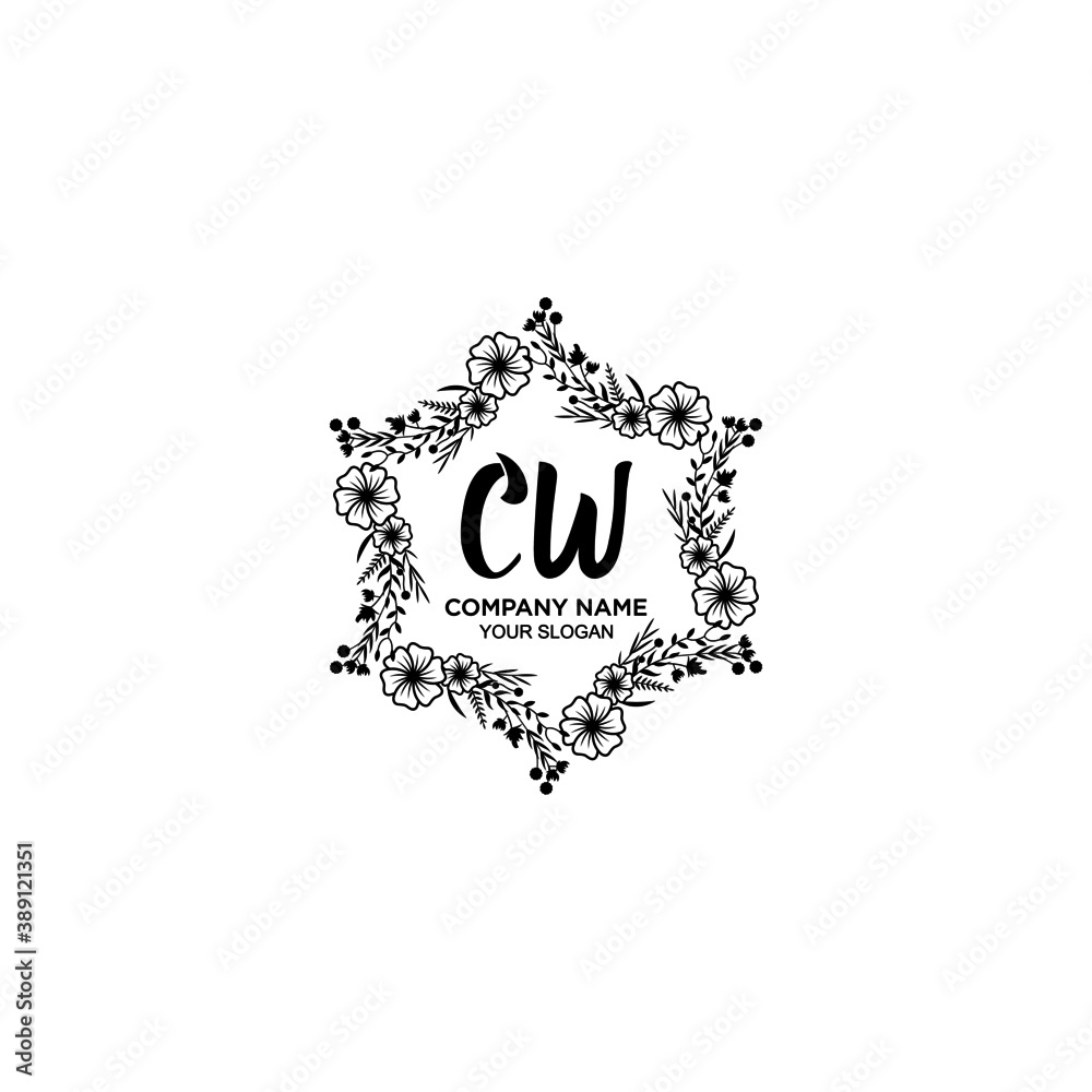 Initial CW Handwriting, Wedding Monogram Logo Design, Modern Minimalistic and Floral templates for Invitation cards Initial CW Handwriting, Wedding Monogram Logo Design, Modern Minimalistic and Floral templates for Invitation cards