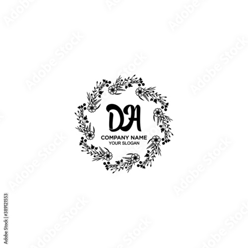 Initial DA Handwriting  Wedding Monogram Logo Design  Modern Minimalistic and Floral templates for Invitation cards