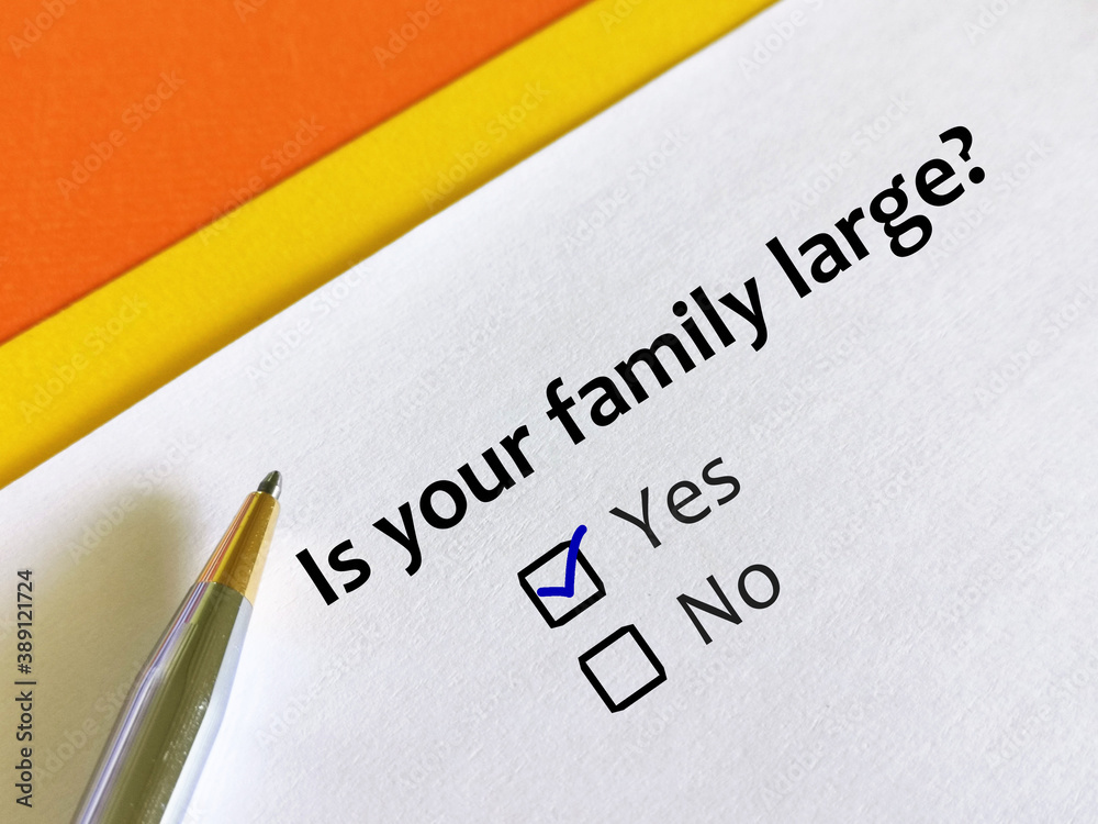 One person is answering question about family. The person is thinking if his family is large.