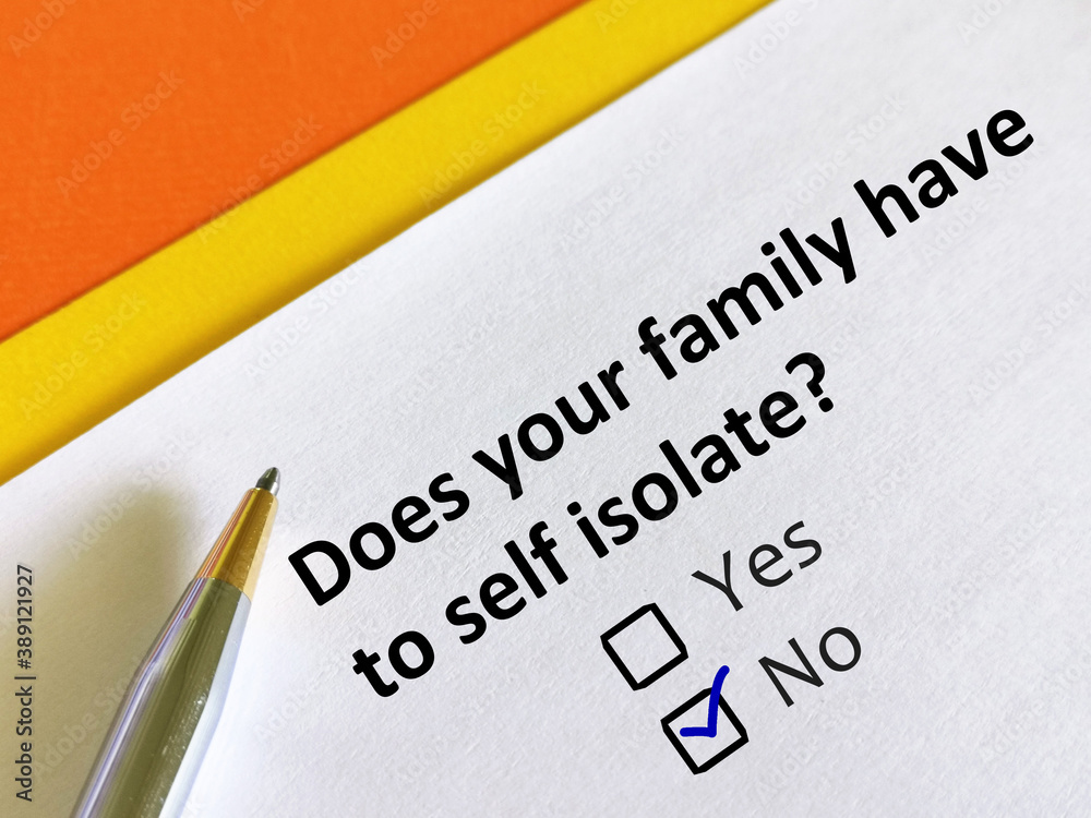 One person is answering question about family. The person is thinking if his family have to self isolate due to coronavirus outbreak. One person is answering question about family. The person is thinking if his family have to self isolate due to coronavirus outbreak.