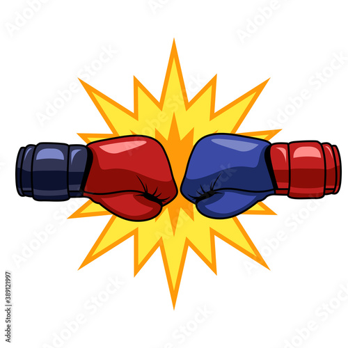 illustration of a boxing with a crash effect