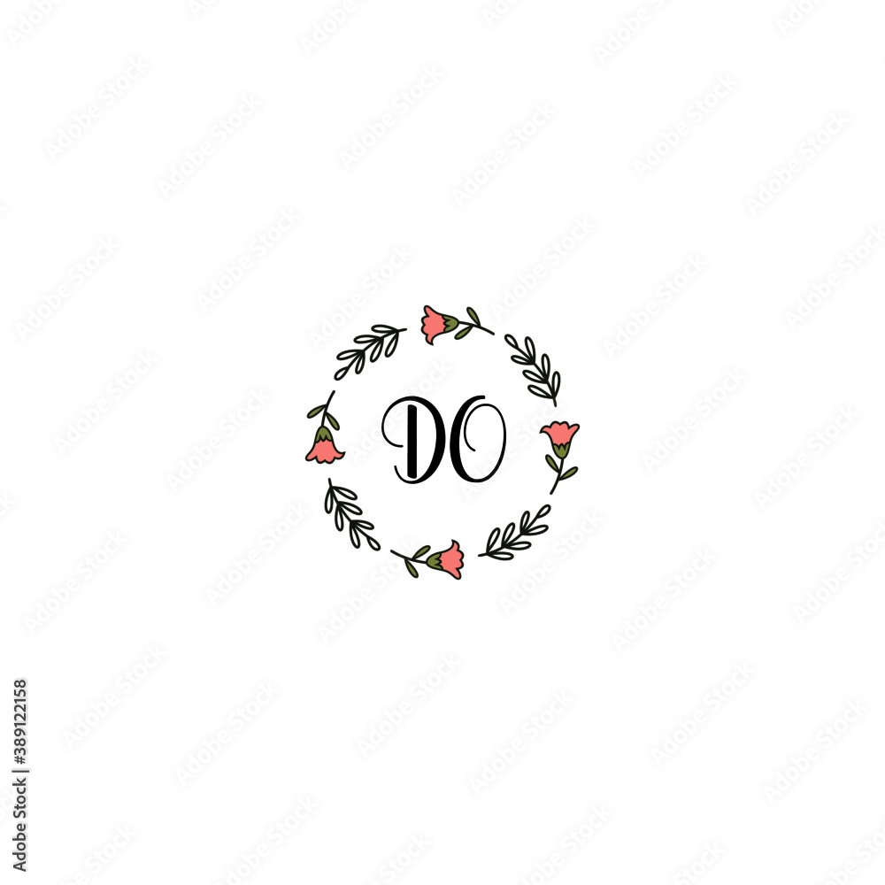 Initial DO Handwriting, Wedding Monogram Logo Design, Modern Minimalistic and Floral templates for Invitation cards Initial DO Handwriting, Wedding Monogram Logo Design, Modern Minimalistic and Floral templates for Invitation cards