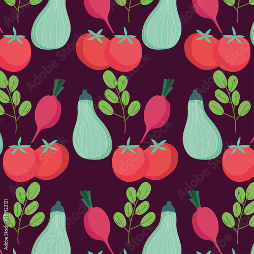 food pumpkin green tomatoes radish organic pattern