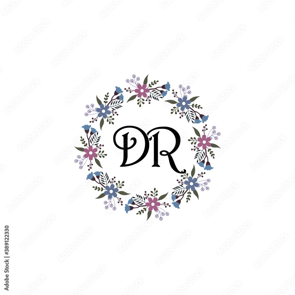 Initial DR Handwriting, Wedding Monogram Logo Design, Modern Minimalistic and Floral templates for Invitation cards Initial DR Handwriting, Wedding Monogram Logo Design, Modern Minimalistic and Floral templates for Invitation cards