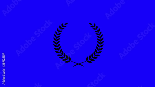 Amazing black color wreath icon on blue background, New wheat ion