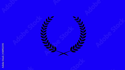 Amazing black color wreath icon on blue background, New wheat ion