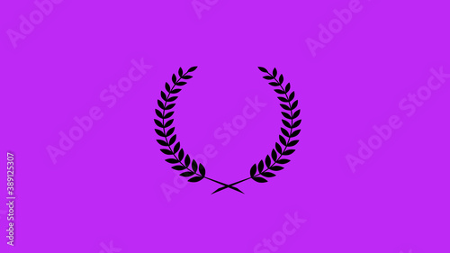 Best black color wheat icon on purple background, New wreath icon