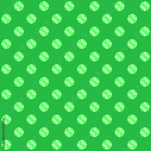 light green tennis ball on a green background repeat pattern