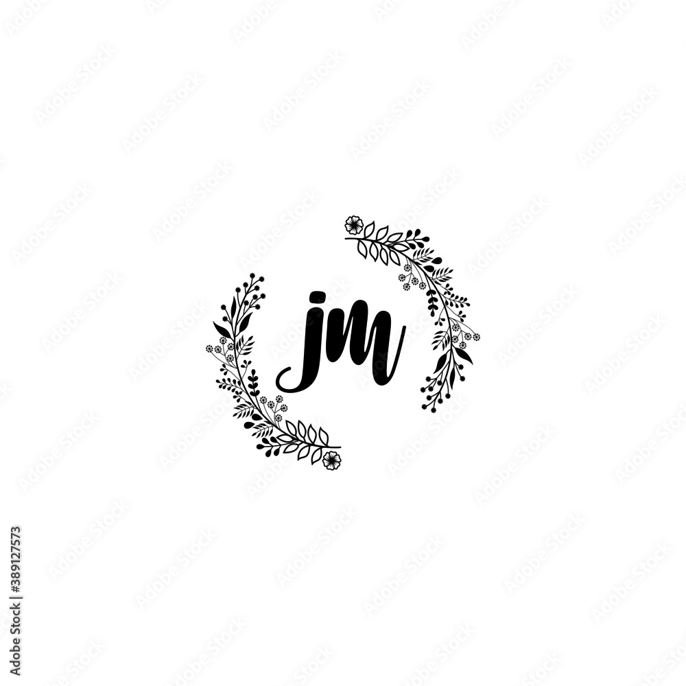 Initial JM Handwriting, Wedding Monogram Logo Design, Modern Minimalistic and Floral templates for Invitation cards Initial JM Handwriting, Wedding Monogram Logo Design, Modern Minimalistic and Floral templates for Invitation cards