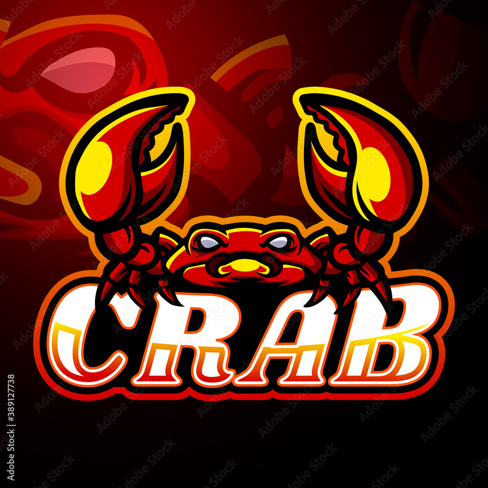 Crab esport logo mascot design