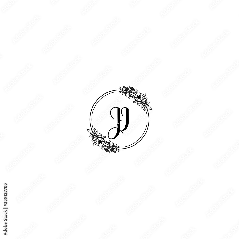 Initial JI Handwriting, Wedding Monogram Logo Design, Modern Minimalistic and Floral templates for Invitation cards Initial JI Handwriting, Wedding Monogram Logo Design, Modern Minimalistic and Floral templates for Invitation cards