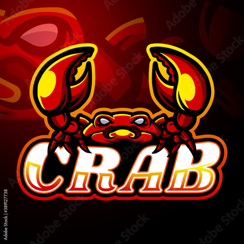 Crab esport logo mascot design