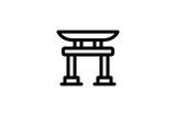 History Outline Icon - Japan Gate